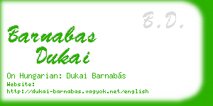 barnabas dukai business card